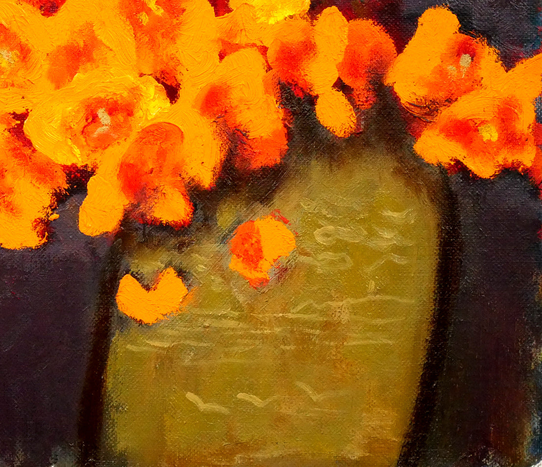 堀田高「花(南仏カーニュにて)」油絵・F8号 拡大画像4