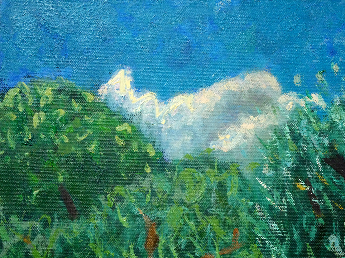 堀田高「花の庭(南仏カーニュにて)」油絵・特寸30号 拡大画像1