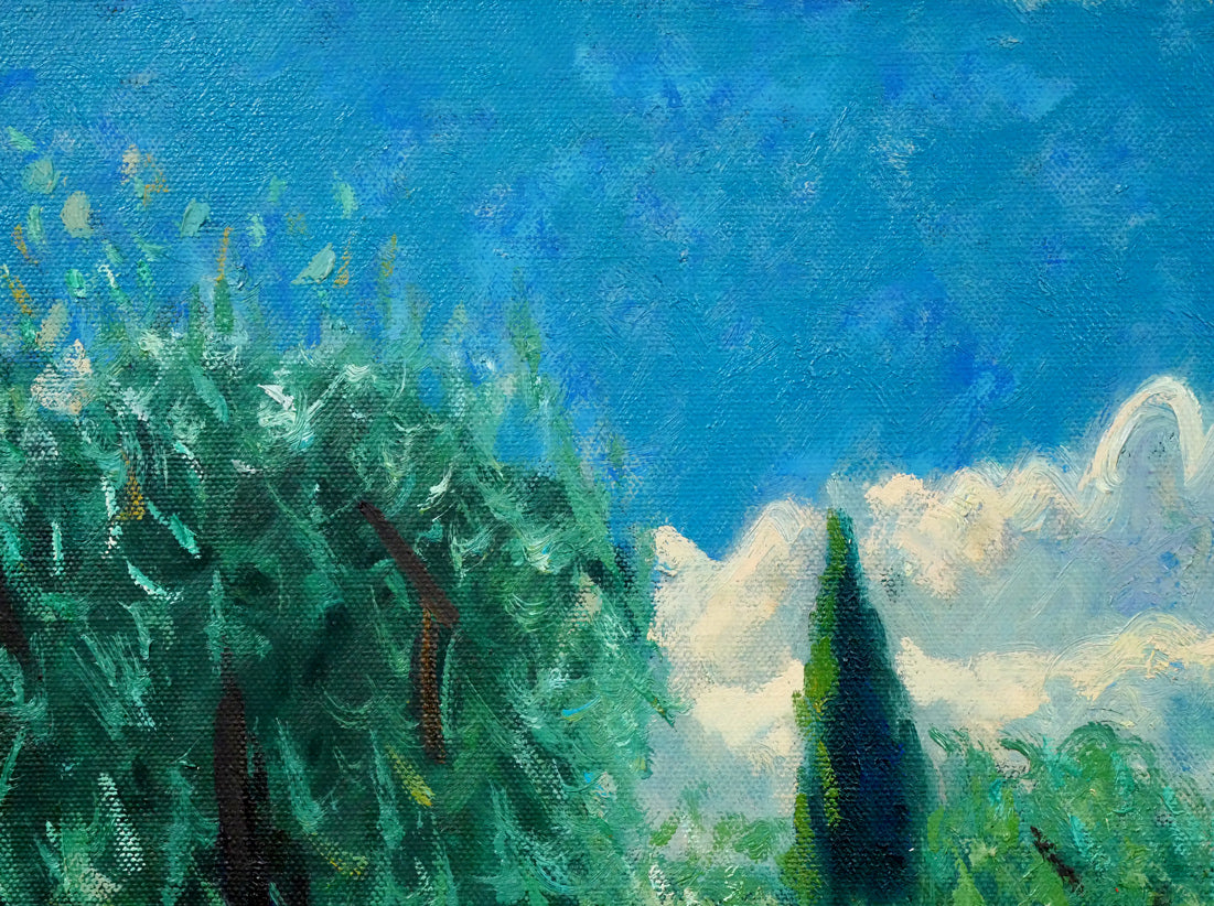 堀田高「花の庭(南仏カーニュにて)」油絵・特寸30号 拡大画像2