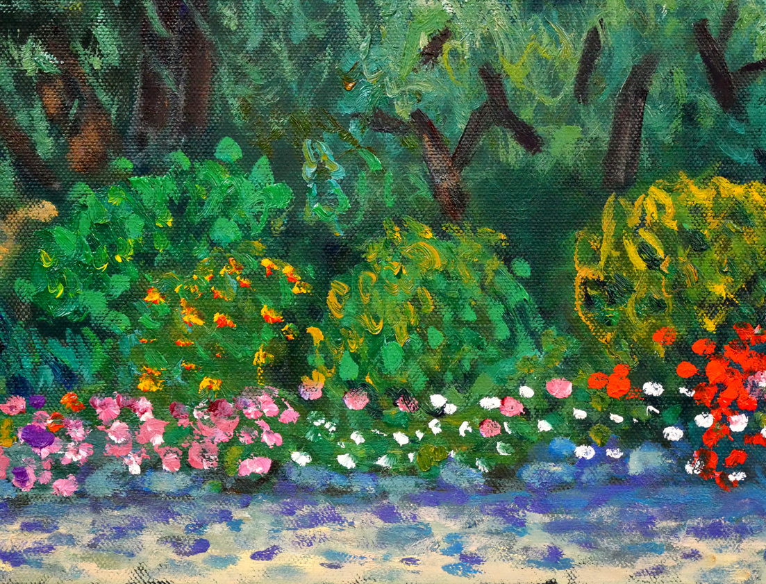 堀田高「花の庭(南仏カーニュにて)」油絵・特寸30号 拡大画像8