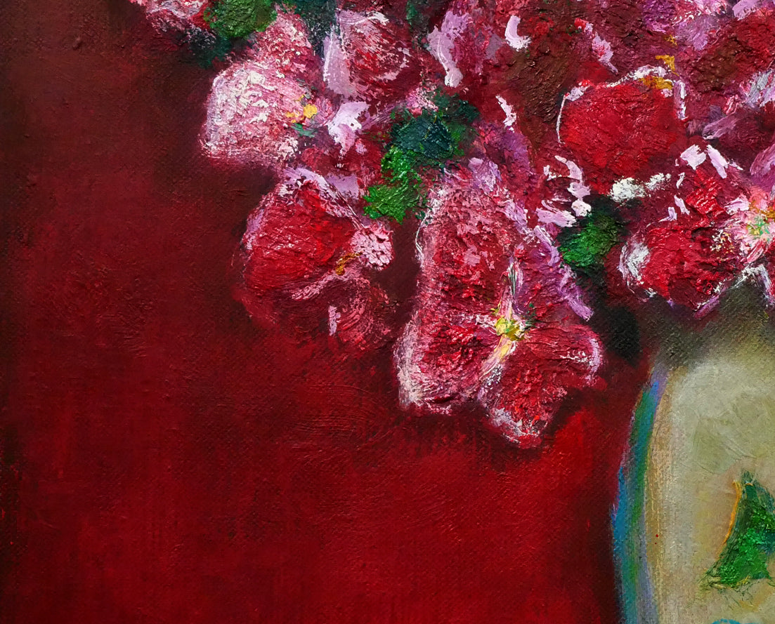 堀田高「夾竹桃(キョウチクトウ)」油絵・F12号 拡大画像3