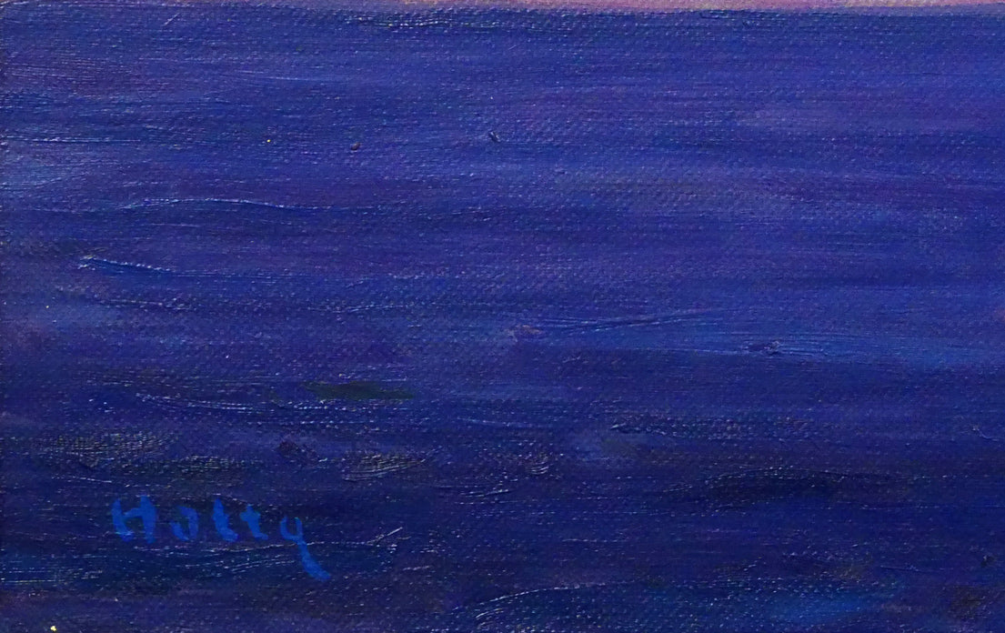 堀田高「白い岬(ギリシャ)」油絵・変形6号 拡大画像3