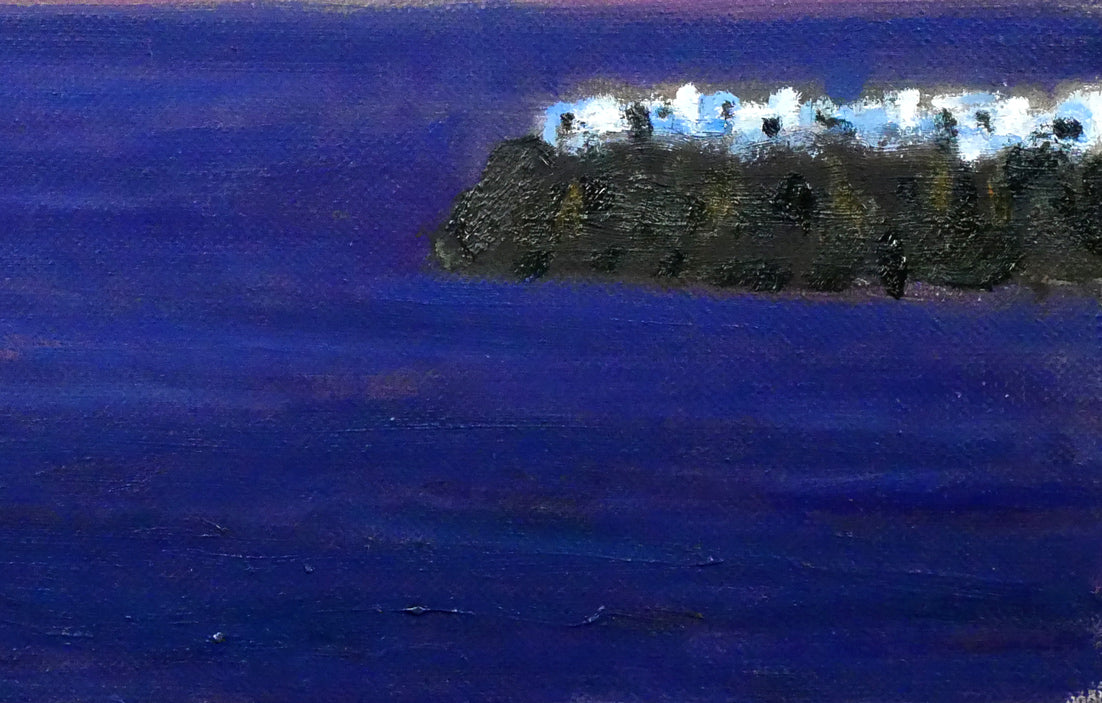 堀田高「白い岬(ギリシャ)」油絵・変形6号 拡大画像4