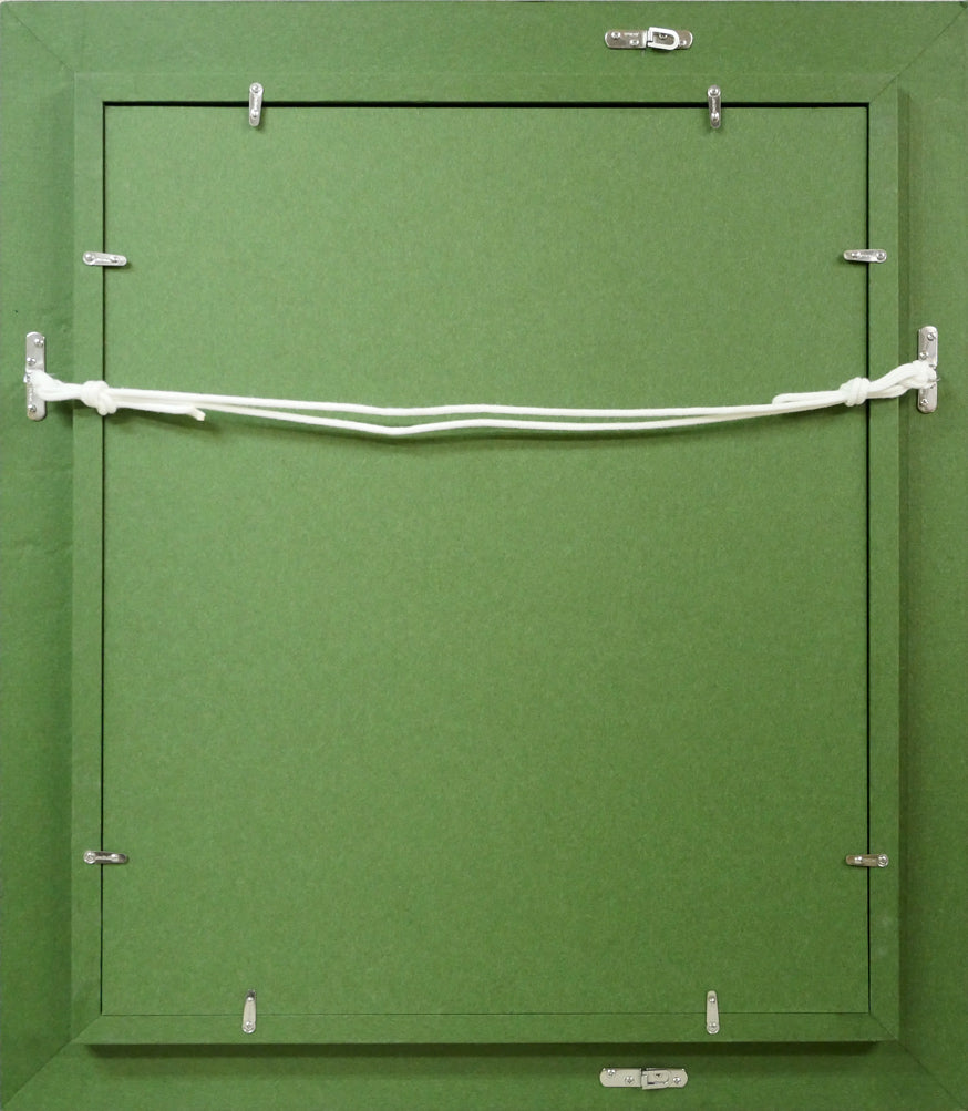 藤岡心象「いつか私も・・・・」油絵・F8号 額縁裏側画像