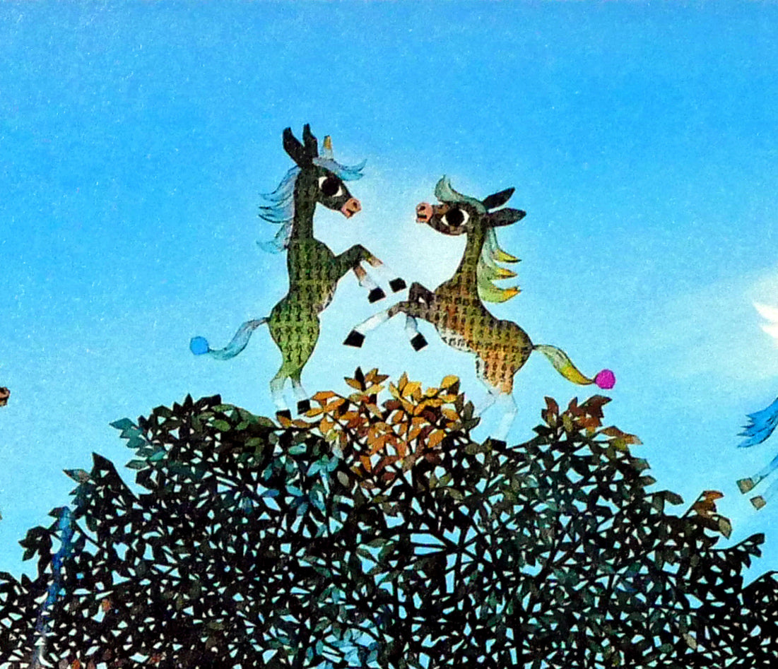 藤城清治「光陰の中の巣立つ子馬たち」レフグラフファイン版画 拡大画像5