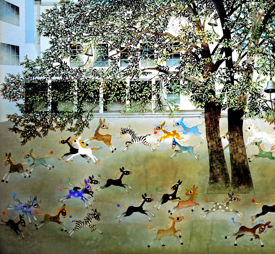 藤城清治「光陰の中の巣立つ子馬たち」レフグラフファイン版画 拡大画像3