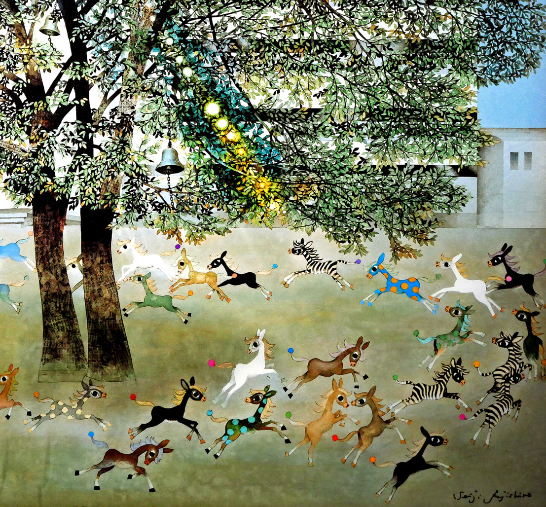 藤城清治「光陰の中の巣立つ子馬たち」レフグラフファイン版画 拡大画像4