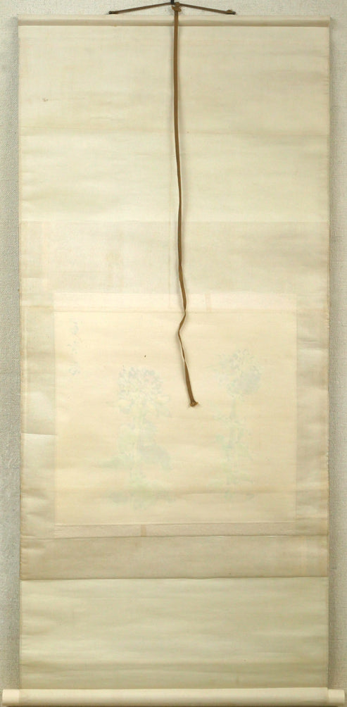 鷲見憲治「富貴之図」墨彩画掛軸 作品裏側画像