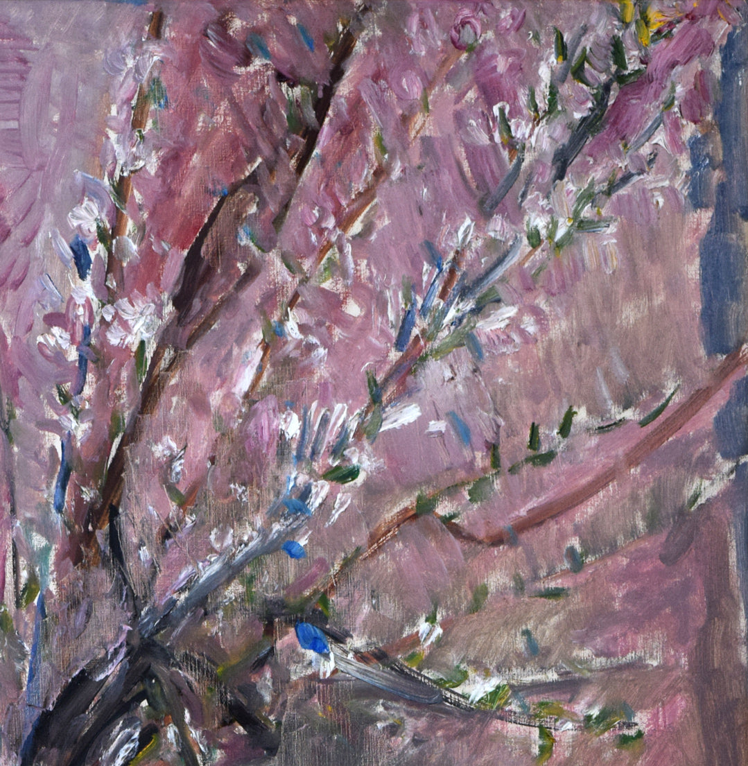 伏木田光夫「三月・彼岸櫻」油絵・F30号 拡大画像2