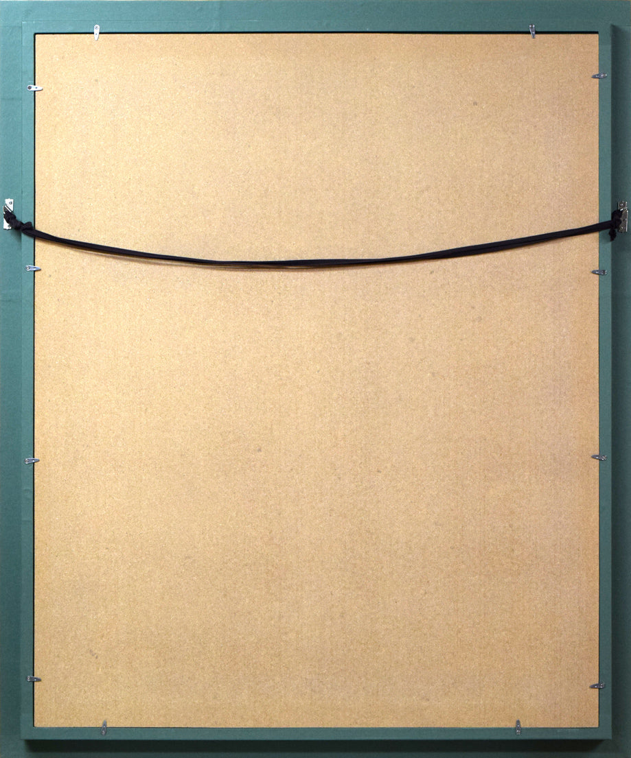 伏木田光夫「三月・彼岸櫻」油絵・F30号 額縁裏側画像