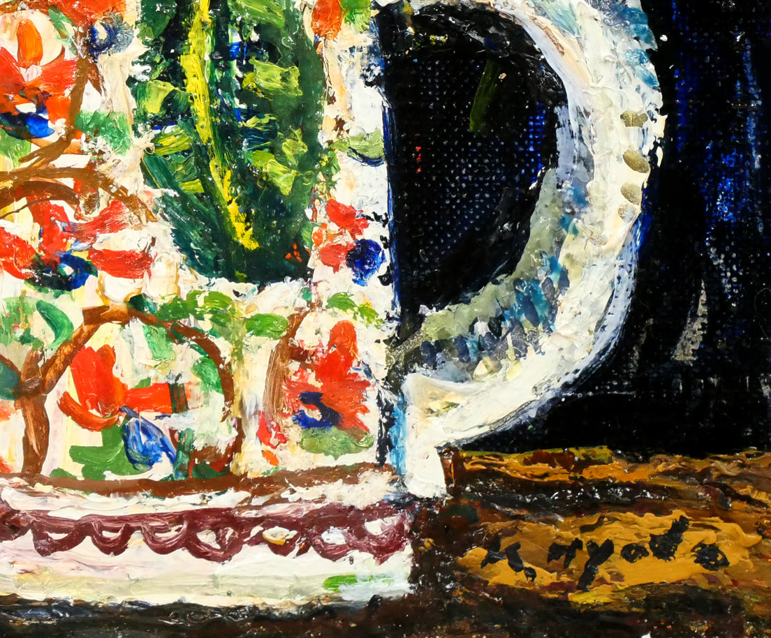 兵藤和男「紅薔薇」油絵・F3号 拡大画像6