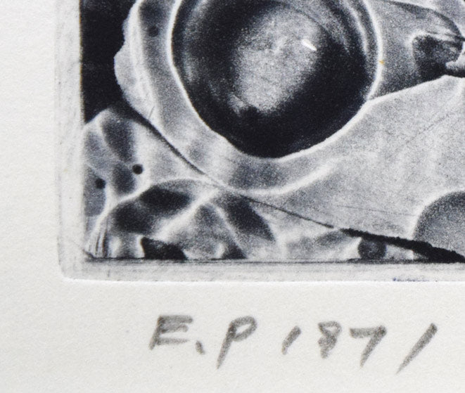 一原有徳「RIW（21）」銅版画　限定番号（ed,E.P＝作家保存版）、年記（1971年作）