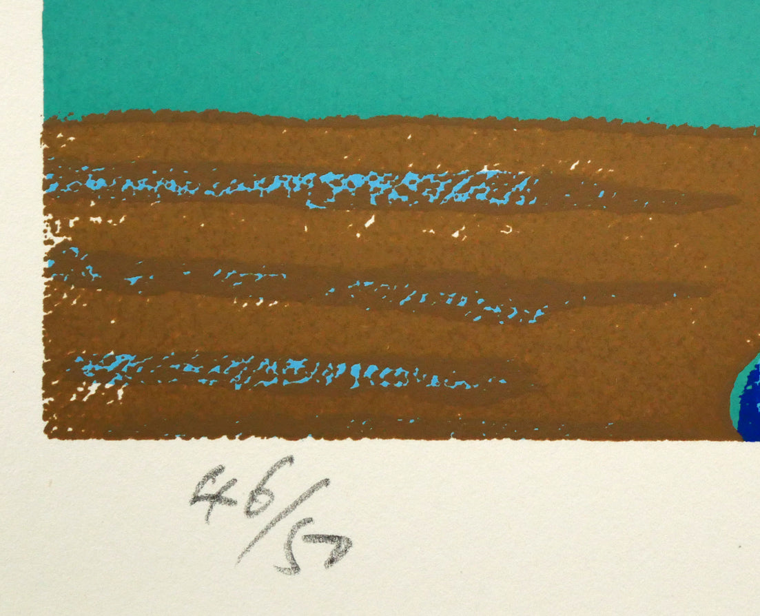 一木万寿三「ばら」シルクスクリーン版画 限定番号(ed,46/50)