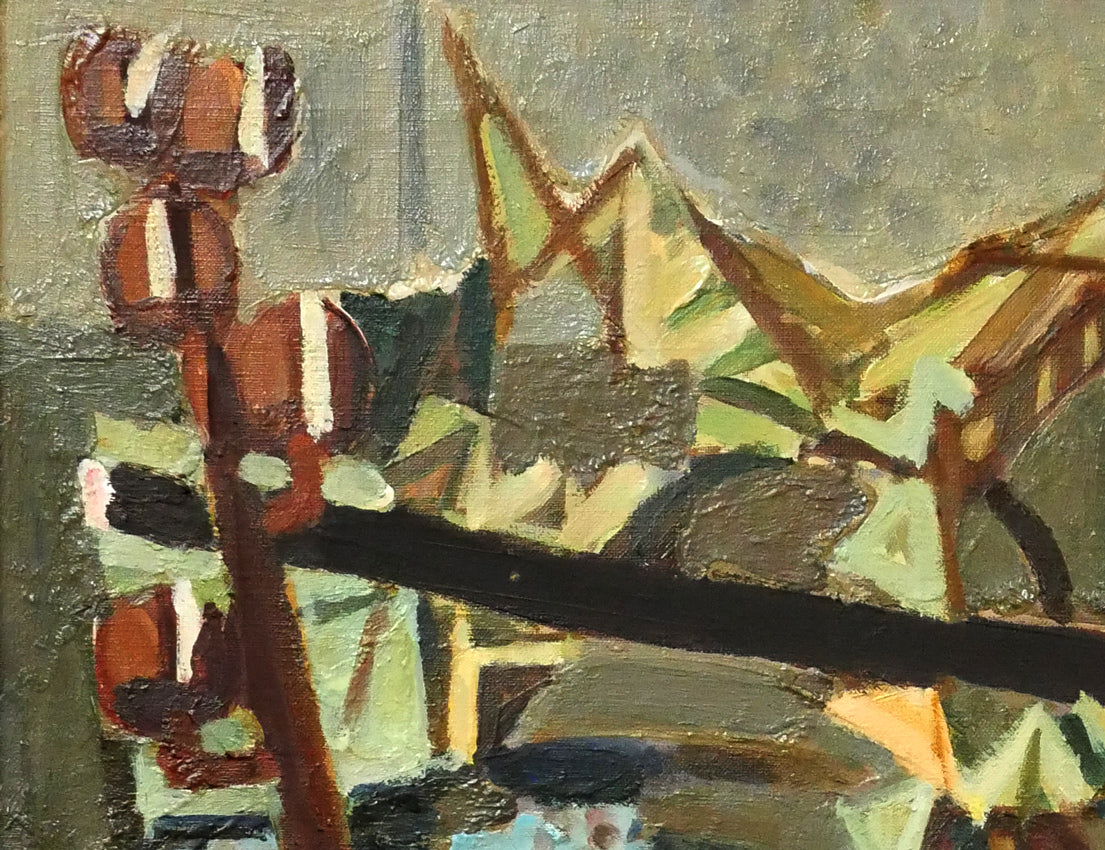 一木万寿三「冬のひまわり」油絵・F20号 拡大画像1