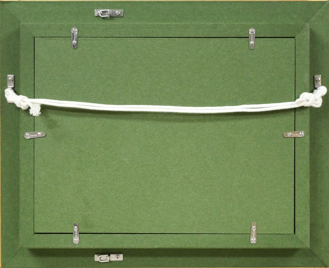 一木万寿三「積丹」油絵・SM 額縁裏側画像