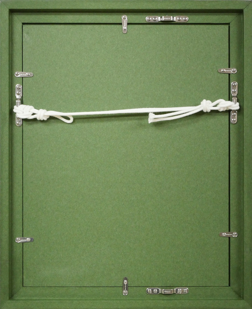 一木万寿三「遊蝶花(パンジー)」油絵・SM 額縁裏側画像