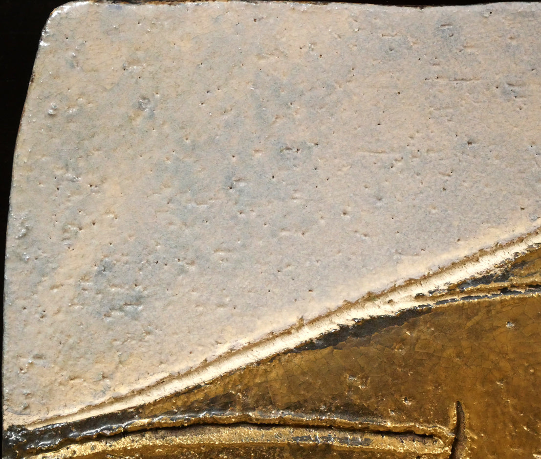 池田満寿夫「ラスター富士」陶板画額装 拡大画像1