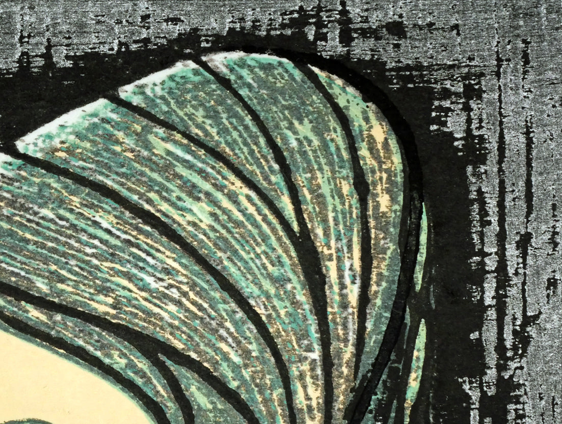 池田修三「とりかご(カナリヤ)」木版画 拡大画像2