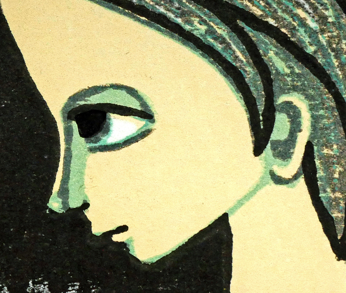 池田修三「とりかご(カナリヤ)」木版画 拡大画像6