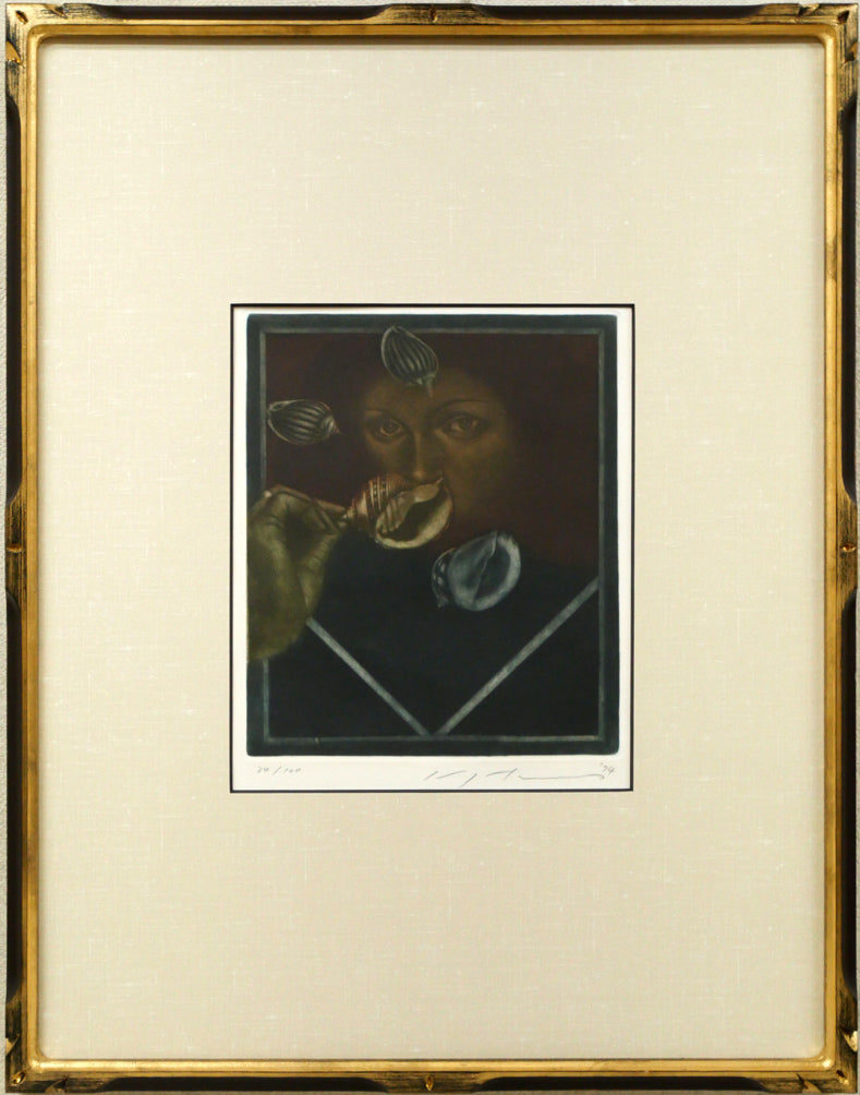 池田満寿夫「女の肖像」銅版画