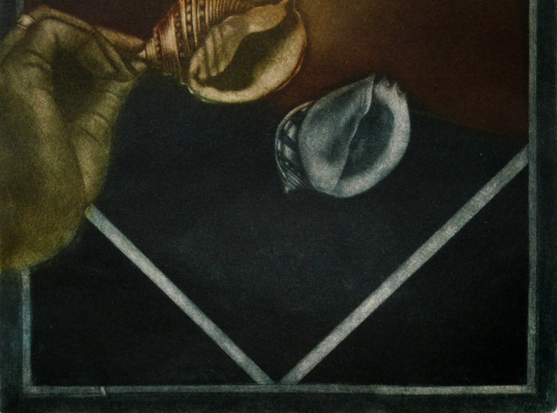 池田満寿夫「女の肖像」銅版画 拡大画像2