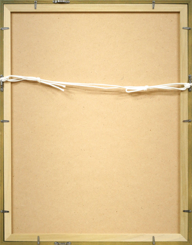 池田修三「りんご」木版画 額縁裏側画像