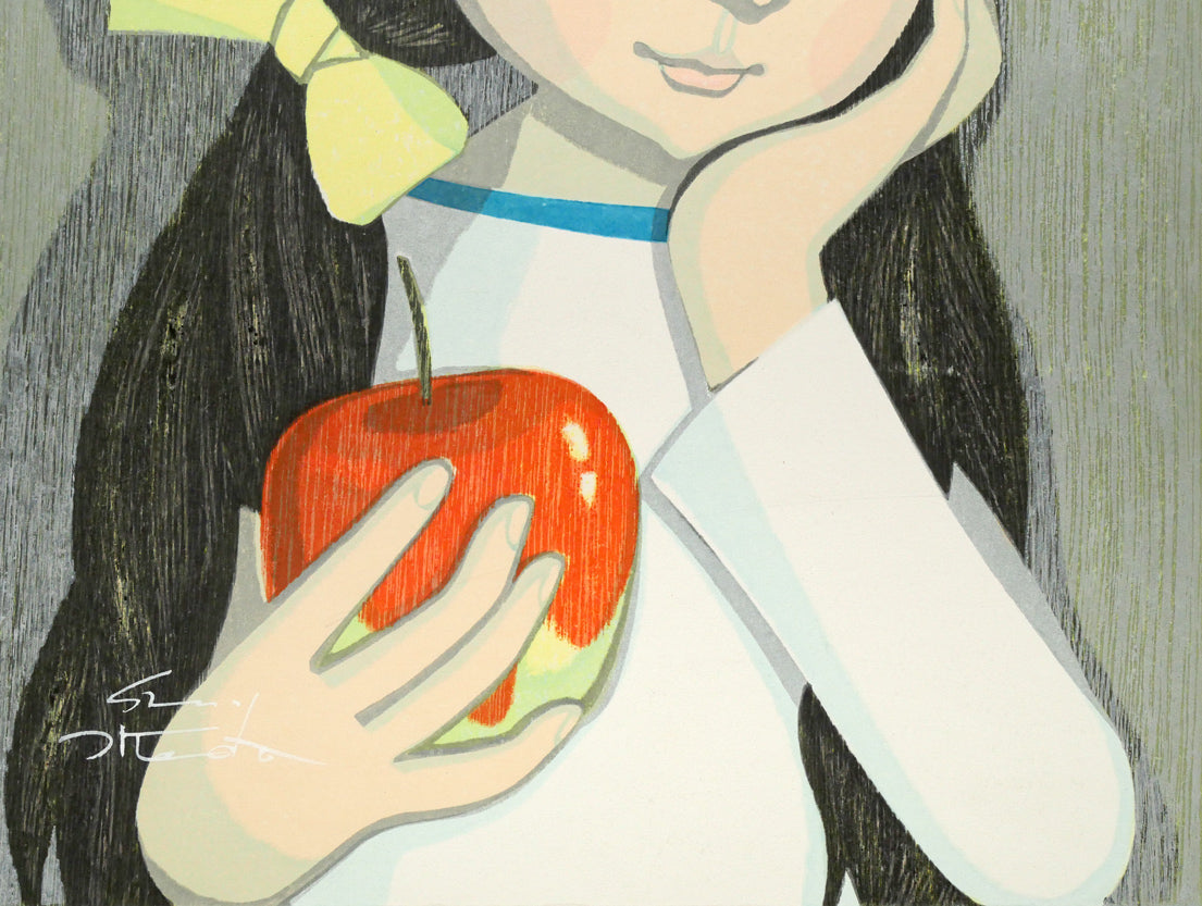 池田修三「りんご」木版画 拡大画像3