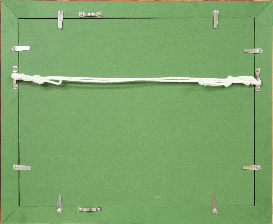 池田修三「しおん」木版画 額縁裏側画像
