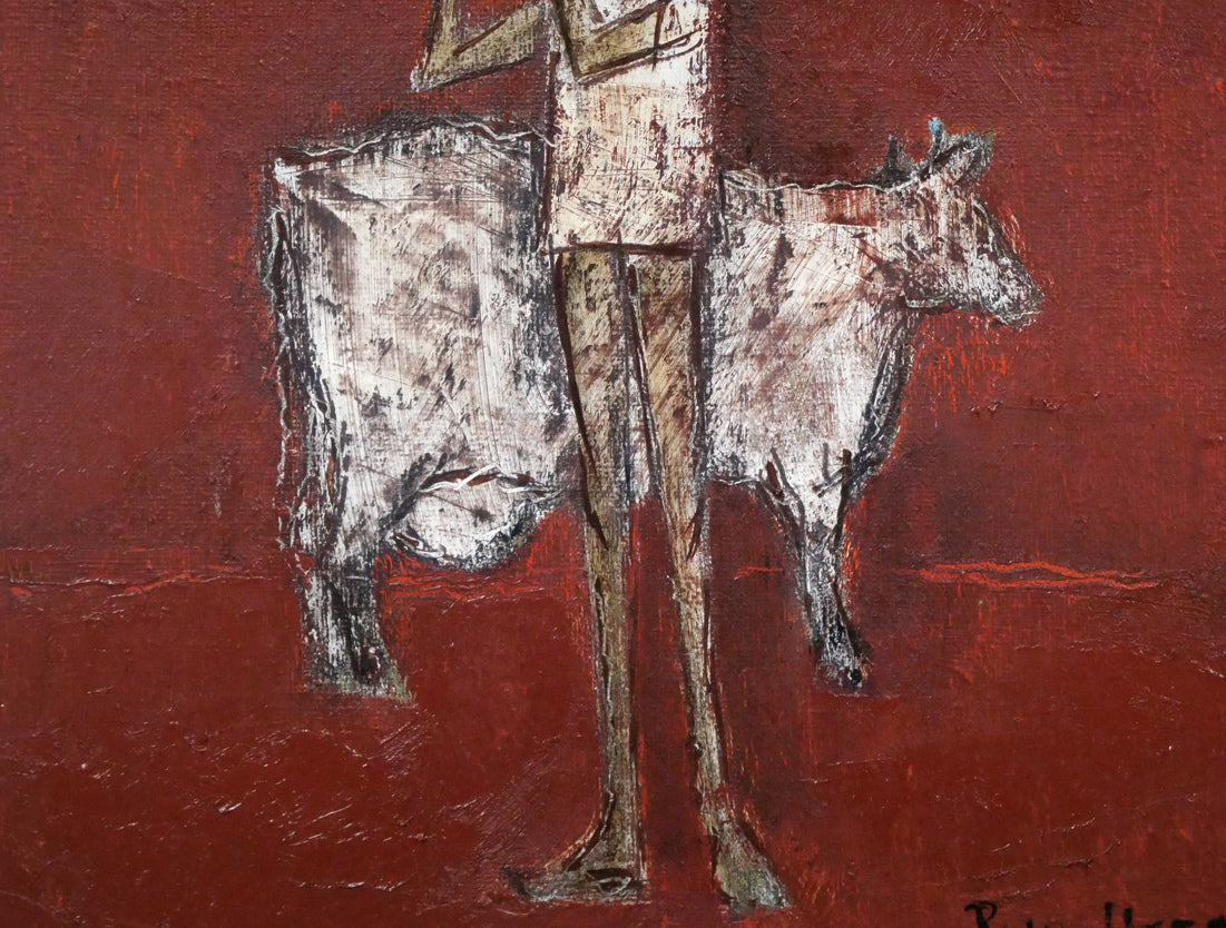 池本良三「無題」油絵・色紙 拡大画像3