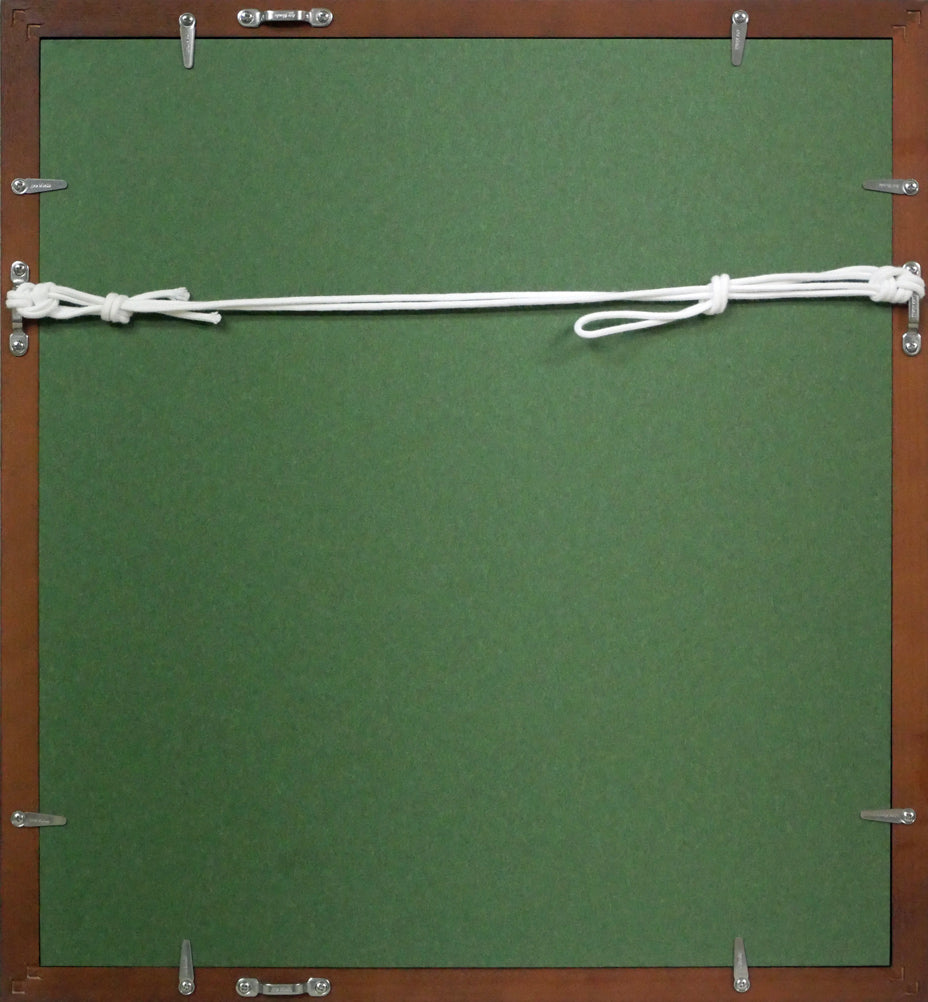 池本良三「無題」油絵・色紙 額縁裏側画像