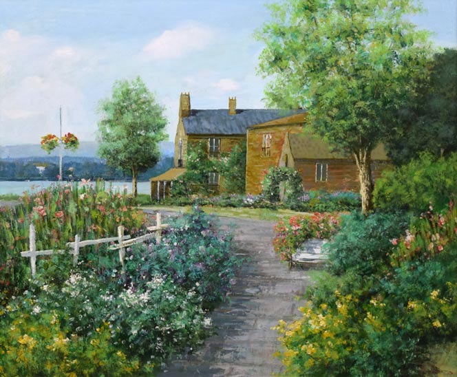 生田明「カナダ・ビクトリア」油絵・F20号 作品全体拡大画像