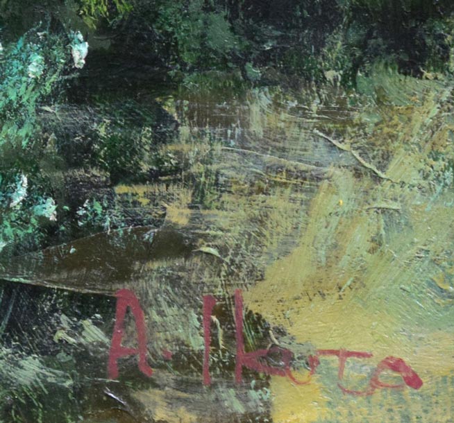 生田明「カナダ・ビクトリア」油絵・F20号 サイン拡大画像