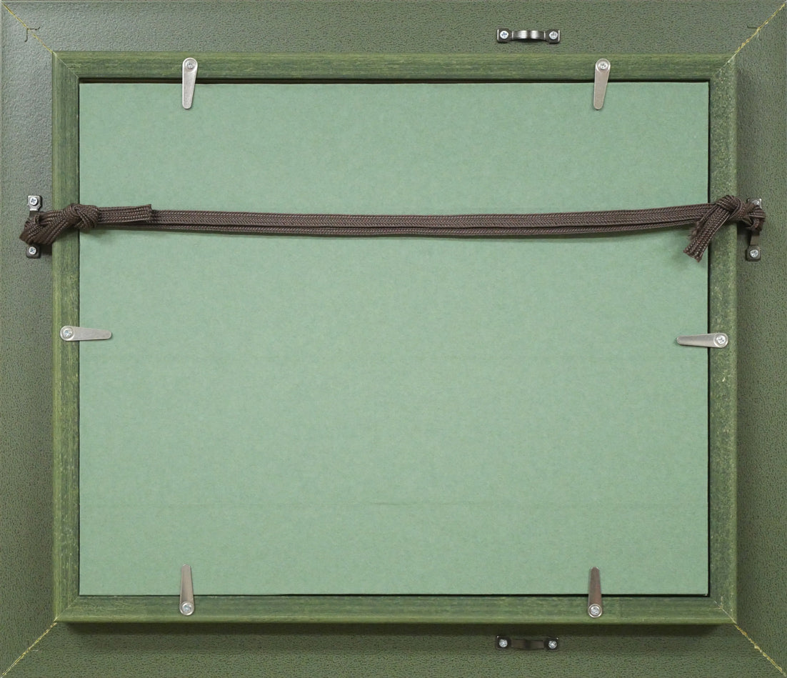 生田信行「柿」油絵・F3号 額縁裏側画像