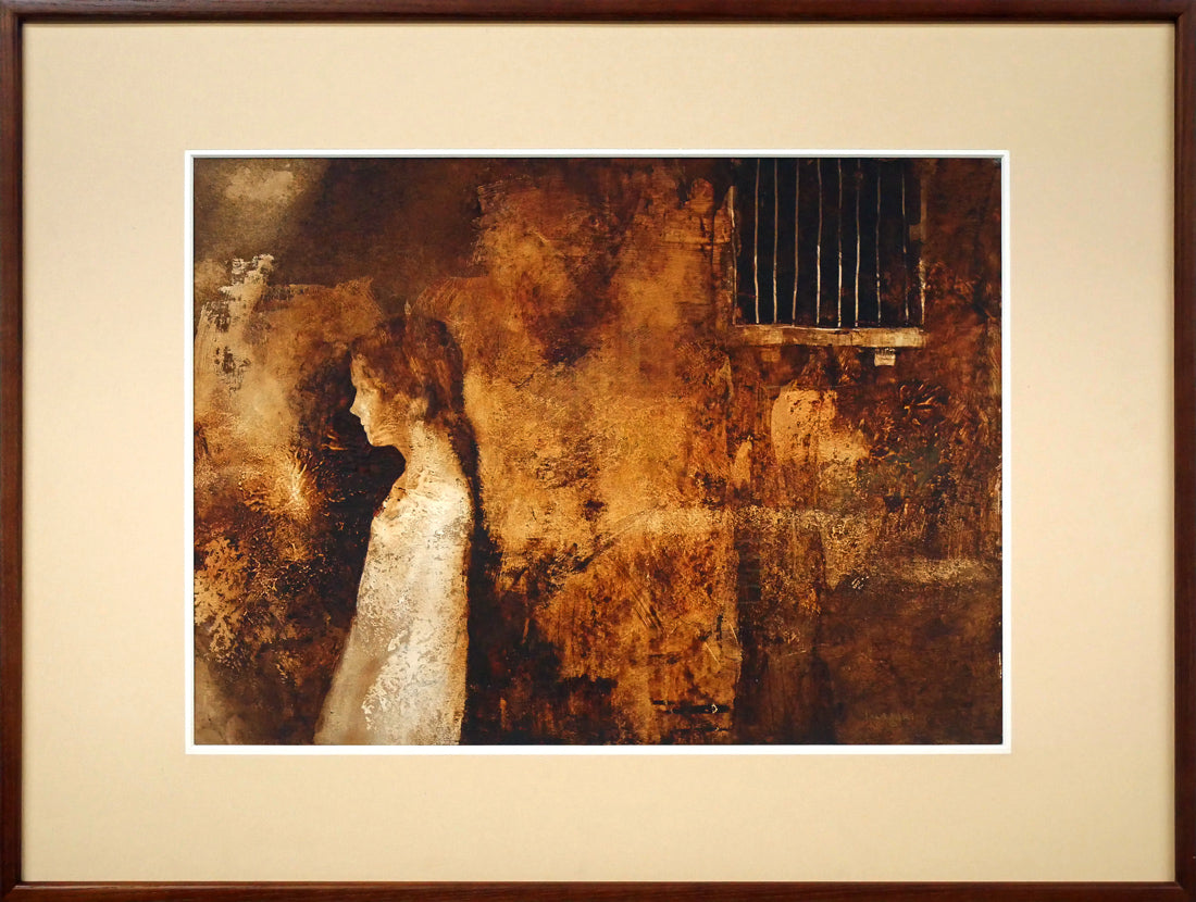 稲垣昌紀「壁の前の少女(イタリヤ)」油絵・10号