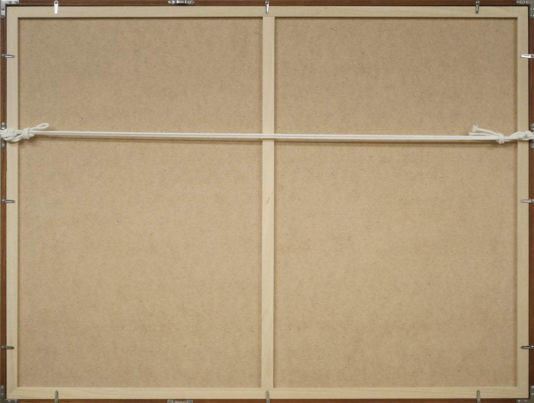 稲垣昌紀「壁の前の少女(イタリヤ)」油絵・10号 額縁裏側画像