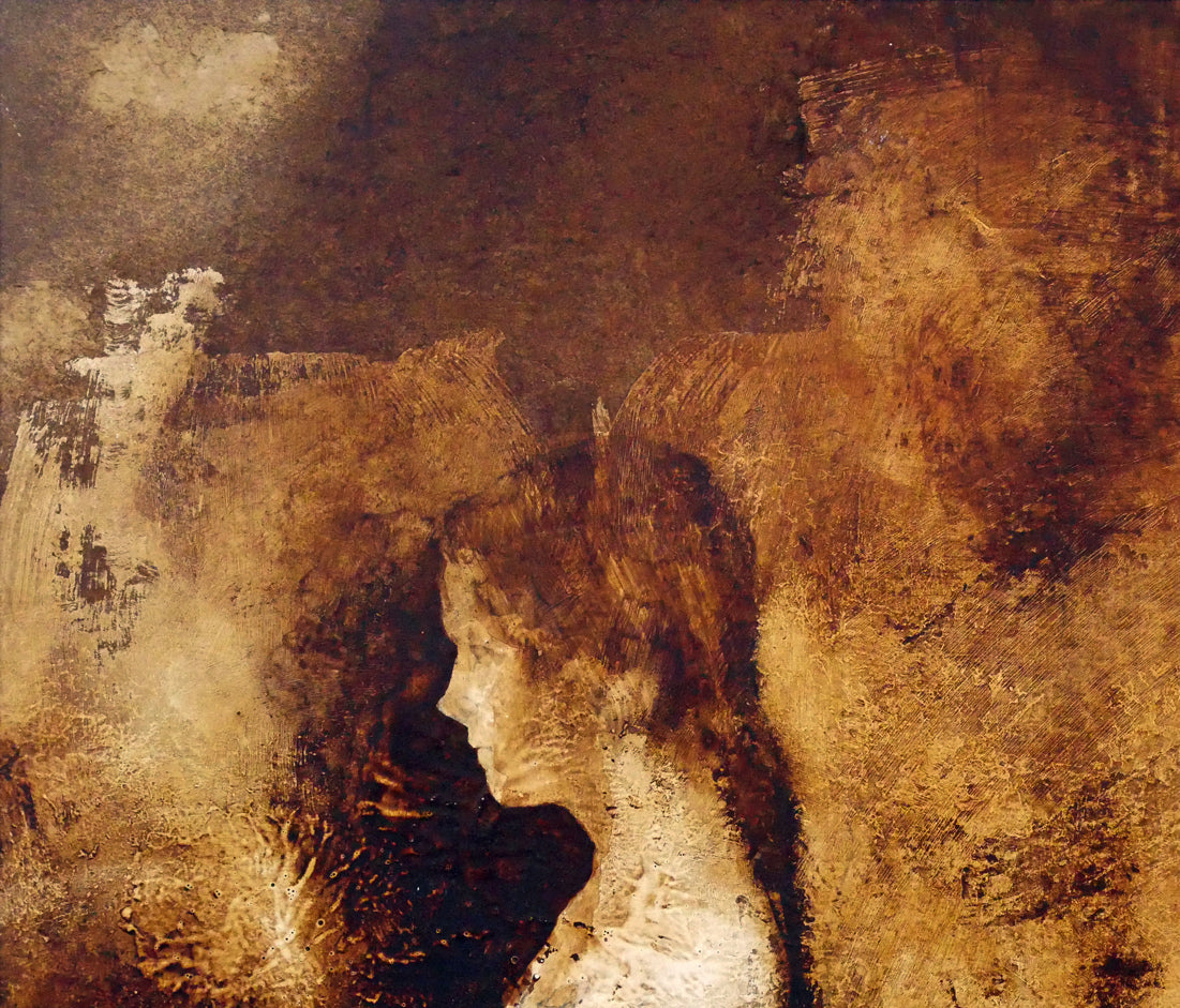 稲垣昌紀「壁の前の少女(イタリヤ)」油絵・10号 拡大画像1