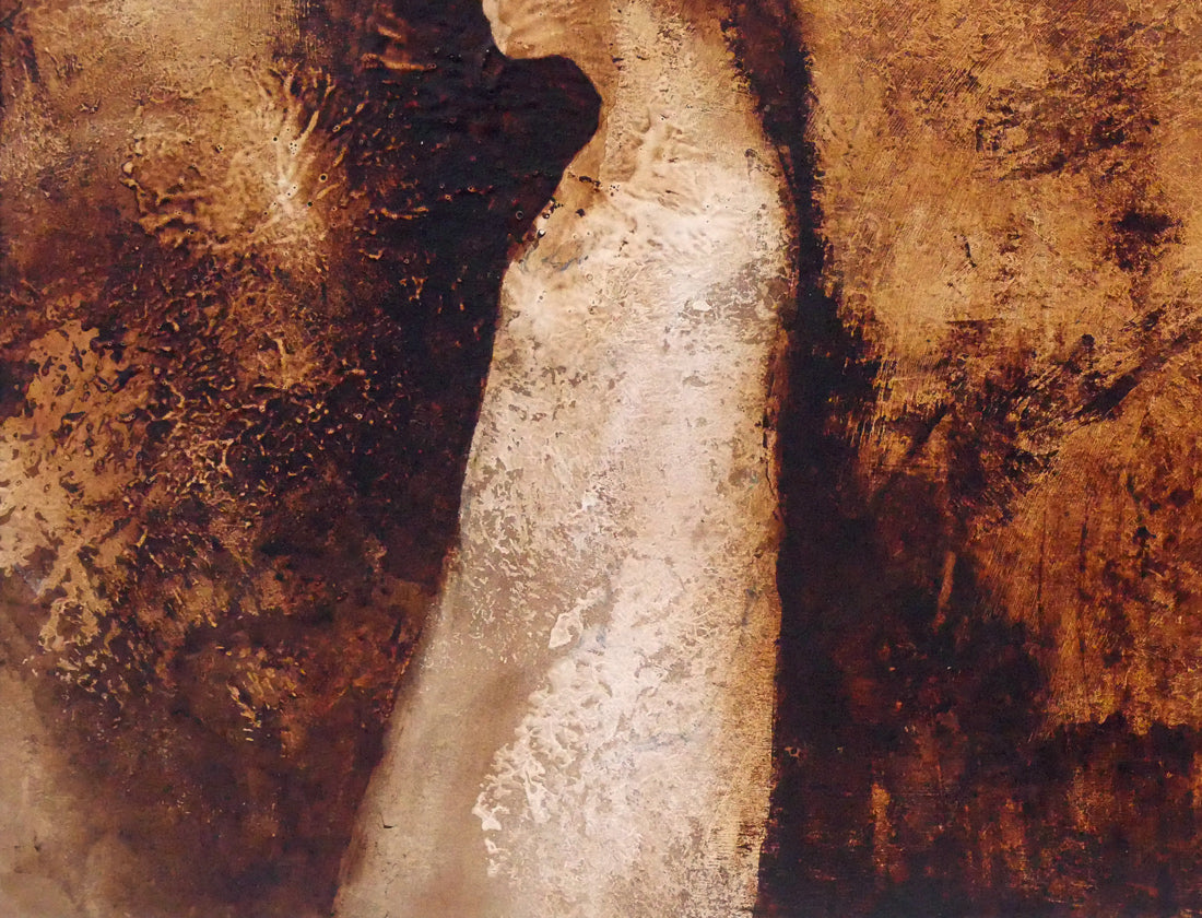 稲垣昌紀「壁の前の少女(イタリヤ)」油絵・10号 拡大画像5