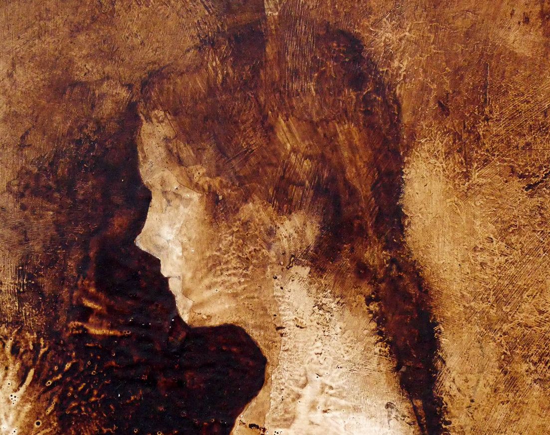 稲垣昌紀「壁の前の少女(イタリヤ)」油絵・10号 拡大画像2