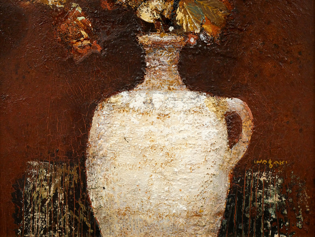 稲垣昌紀「北の花」油絵・F4号 拡大画像4