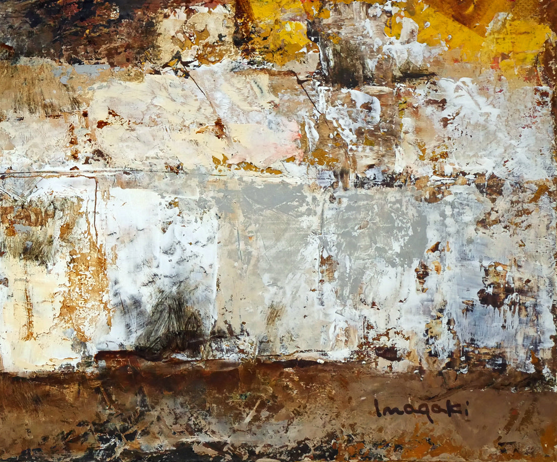 稲垣昌紀「新聞売り」油絵・F8号 拡大画像4