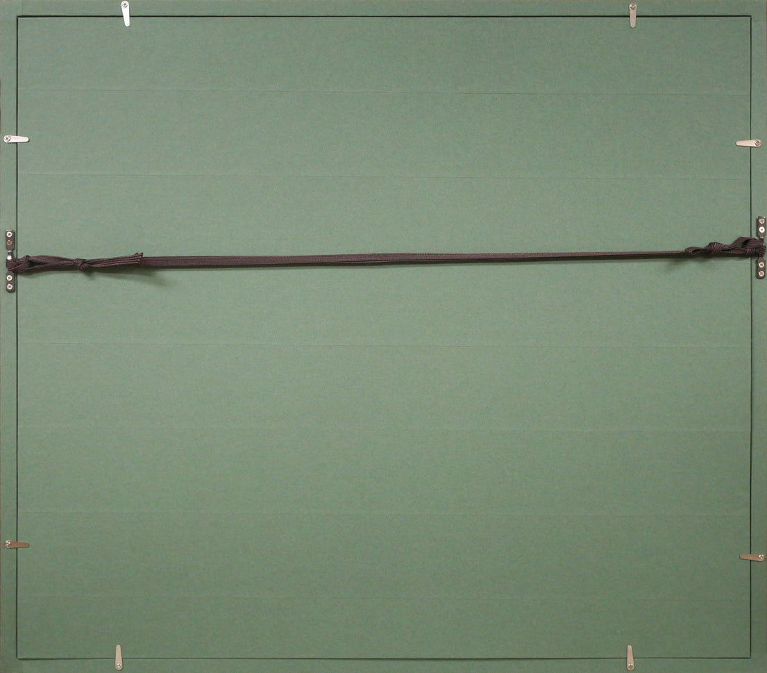 稲垣昌紀「新聞売り」油絵・F8号 額縁裏側画像