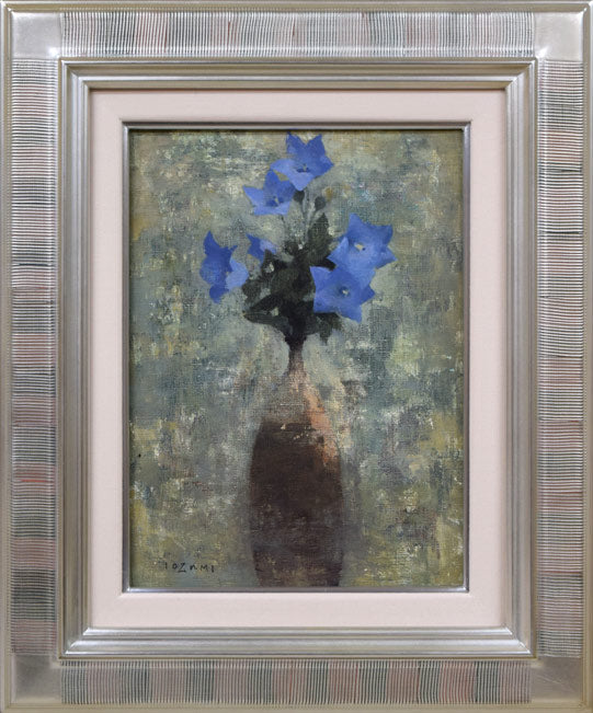 五百住乙人「桔梗」油絵・F4号