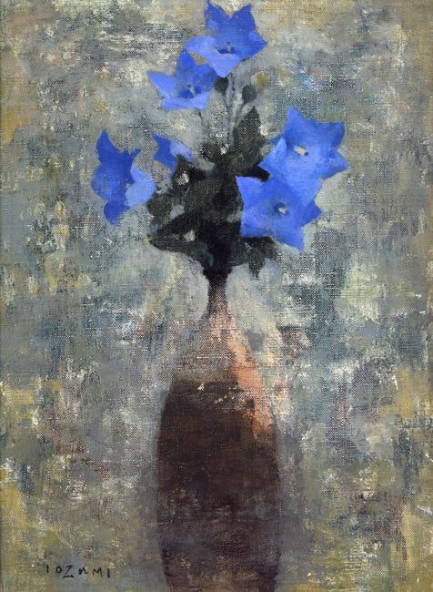 五百住乙人「桔梗」油絵・F4号 作品全体画像