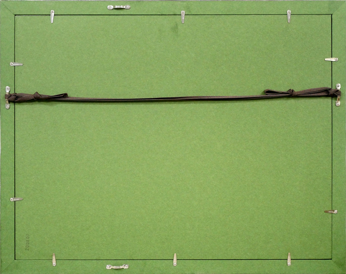 石垣渉「宵桜」水彩画・5号 額縁裏側画像