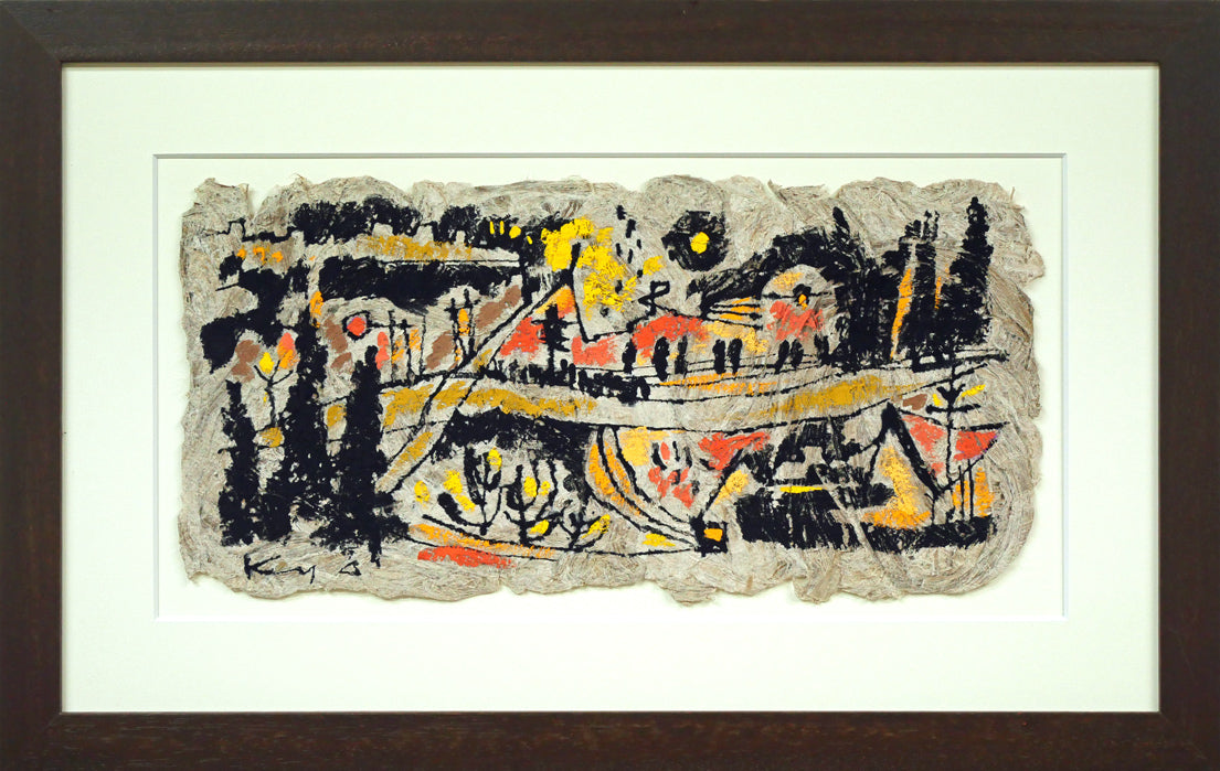 石原京子「月の光のもとで」グワッシュ(水彩画)・6号