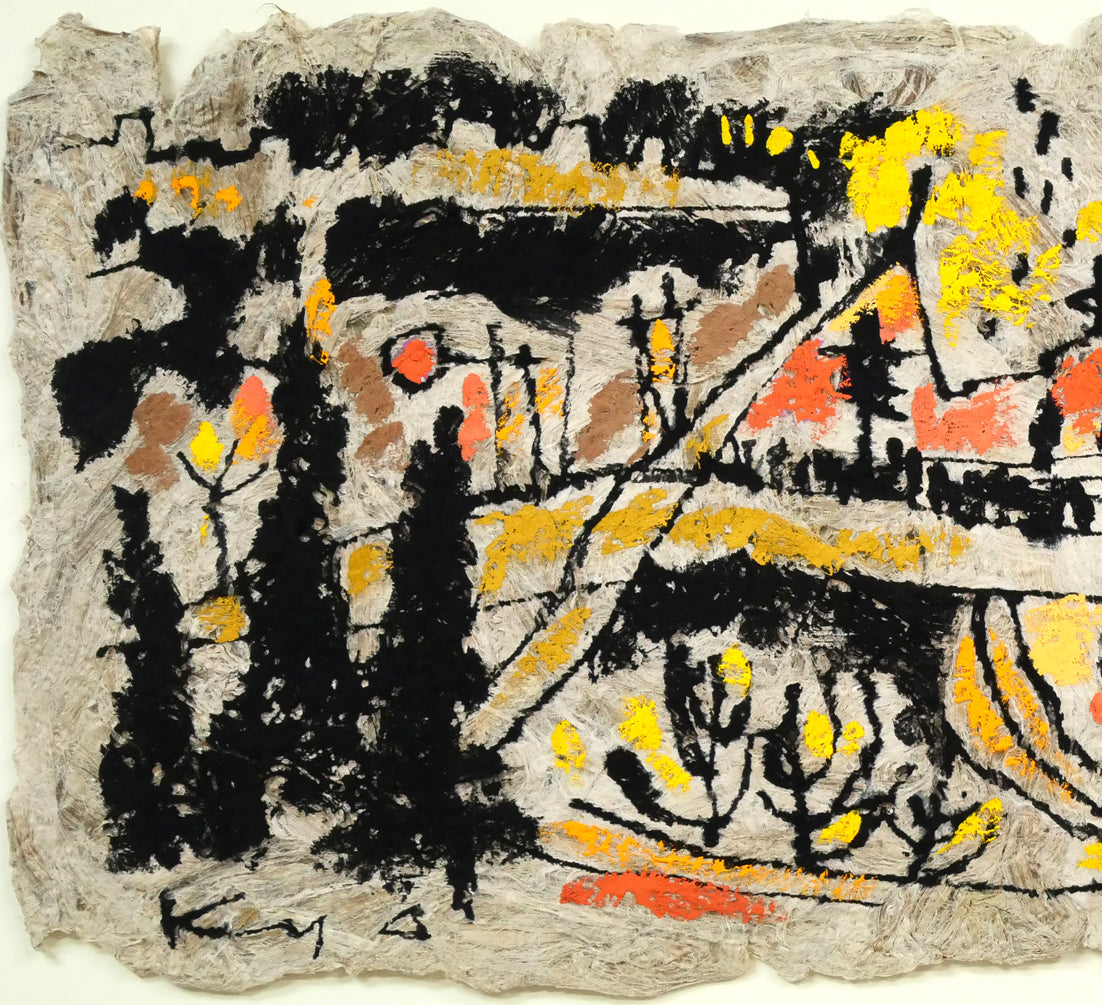 石原京子「月の光のもとで」グワッシュ(水彩画)・6号 拡大画像1