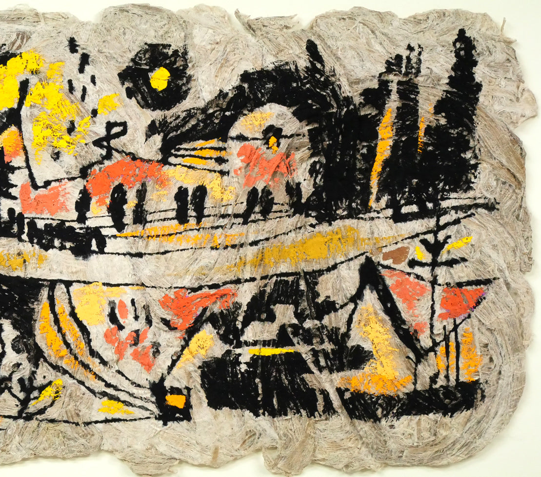 石原京子「月の光のもとで」グワッシュ(水彩画)・6号 拡大画像2