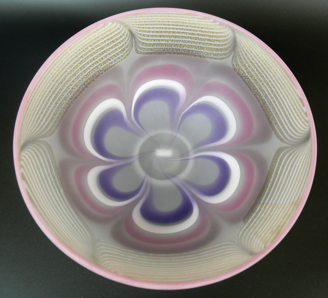 石井康治「手吹き硝子 金彩輪花鉢」共箱 作品全体画像3