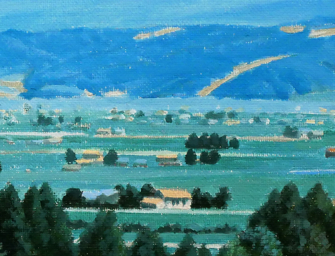 石川雄一「ラベンダーと十勝岳(富良野)」油絵・P15号 拡大画像4