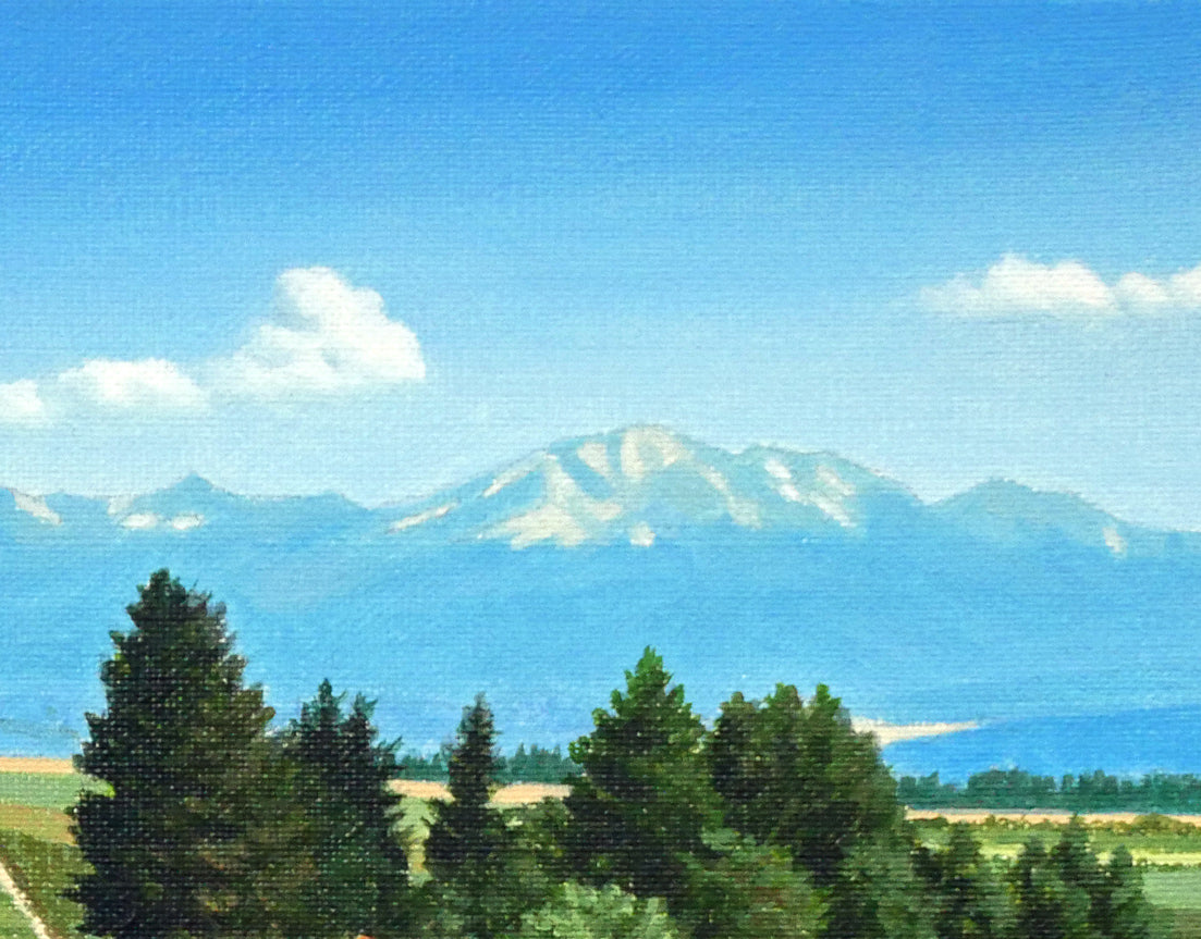 石川雄一「大雪と芋畑(美瑛)」油絵・F4号 拡大画像4